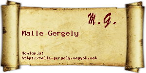 Malle Gergely névjegykártya